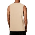 thumbnail image 6 of Sleeveless Shirts for Men Workout Tank Top Cotton Gym Muscle Shirt Moisture Wicking Athletic Summer Sleeveless Top Khaki M, 6 of 6