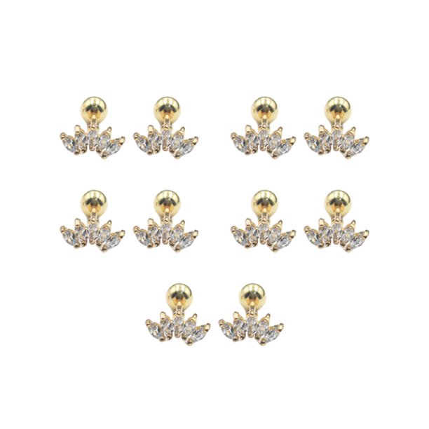 Sonducket Pendientes de circonita de 5 uds., accesorio de decoración elegante a la moda, pendientes pequeños, regalo de cumpleaños, decoración de Ropa, zapatos y accesorios Miscelánea Dorado XS Sonducket AP009683-05B