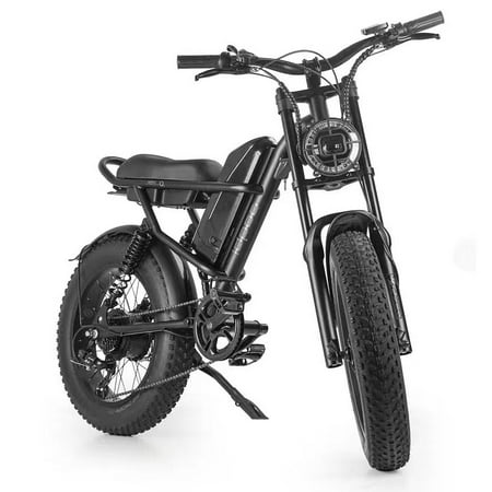 Electric Bike for Adults, 20 Inch Fat Tire Electric Bicycle, 500W Ebike with Pedal Assist, 48V 15.6Ah Removable Battery Beach Snow Mountain Off Roading Bike Moped, Shimano 7 Speed