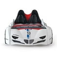 thumbnail image 6 of Titi Racer Modern GTI Wood Twin Race Car Bed with Remote Control in White, 6 of 10