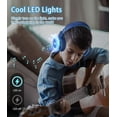 thumbnail image 3 of Kids Headphones with LED Lights for School, Upgrade USB Type C Kid Headphone with Microphone, Volume Limiter 85/94dB, Wired On Ear Headphones for Boys/Girls/Tablet/Travel -Blue, 3 of 7