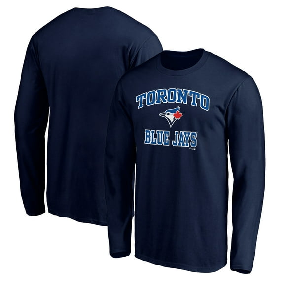 Men's Navy Toronto Blue Jays Team Heart & Soul Long Sleeve T-Shirt
