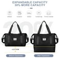 thumbnail image 6 of Travel Duffel Bag with Vacuum Storage Bags and Hand Pump, Sports Tote Gym For Spirit Airlines Personal Item Bag 18x14x8 Foldable, Carry on Shoulder Expandable Weekender Overnight for Women Black, 6 of 9