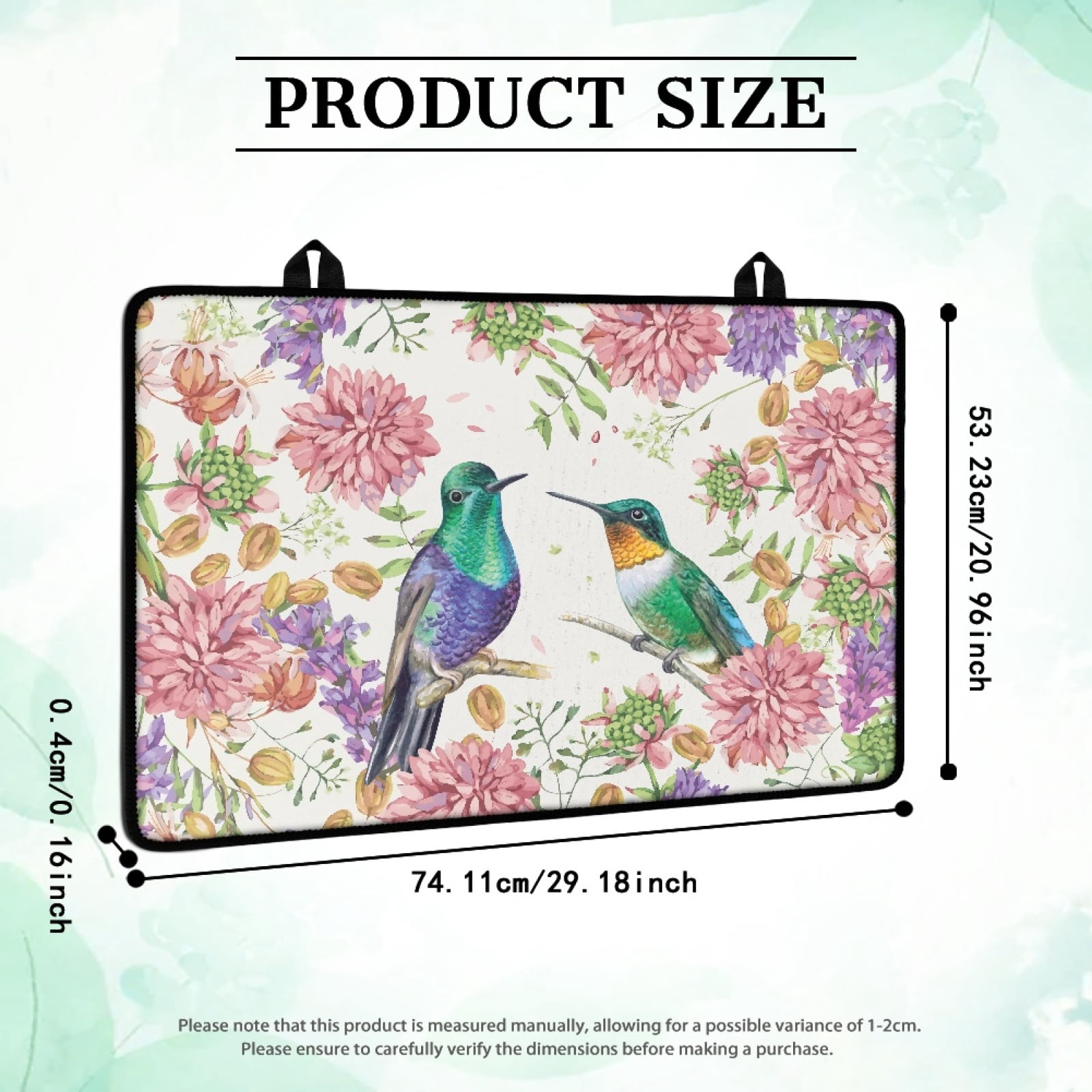 ZIATUBLE Electric Stove Top Cover Flat Top Stove Cover Mat Multipurpose Induction Cooktop Protector Cover for Glass Ceramic Stove Top, 29 x 21 Inch, Hummingbird Flower