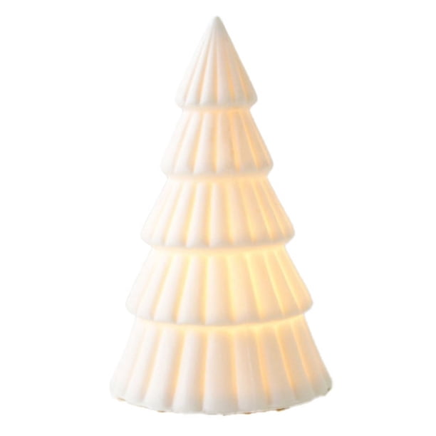 Árbol de Navidad de Cerámica con Luz, Decoración Iluminada de Porcelana Vintage para las Fiestas A