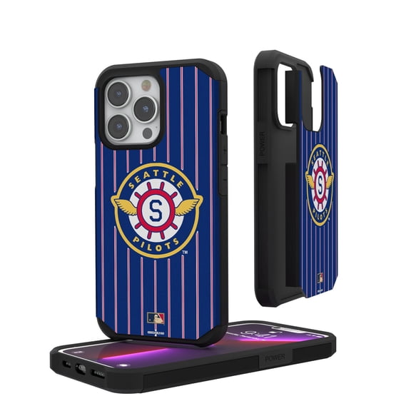 Seattle Mariners Pinstripe Cooperstown Design iPhone Rugged Case