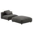 thumbnail image 1 of Solace Modular Upholstered Fabric Armless Chair and Ottoman Set in Charcoal, 1 of 11