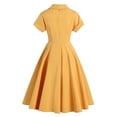 thumbnail image 2 of IBTOM CASTLE Women's Vintage Dress Plaid Floral Cocktail Party Swing Dresses 1950s Retro Gown Wedding Formal A-line Midi Dresses M Yellow, 2 of 8