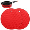 thumbnail image 3 of ziyahi 2pcs Silicone Pot Holders Multipurpose Round Pot Holders Trivets Jar Openers & Spoon Rests, 3 of 9