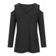 thumbnail image 4 of Camiseta suelta con cuello en V y manga larga con hombros descubiertos para mujer Fridja bvmnju4700, 4 of 8