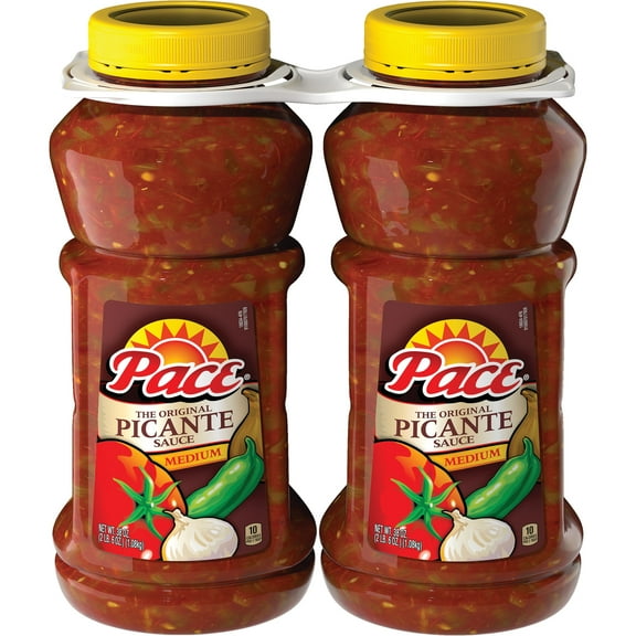 Pace Salsa, Picante Sauce, Medium, Perfect for Taco Night, 38 Ounce Jar (Pack of 2)