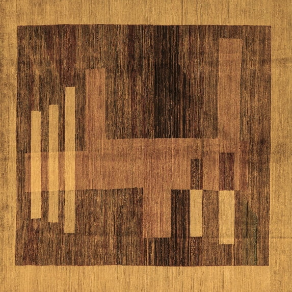 Ahgly Company Indoor Square Abstract Brown Modern Area Rugs, 4' Square