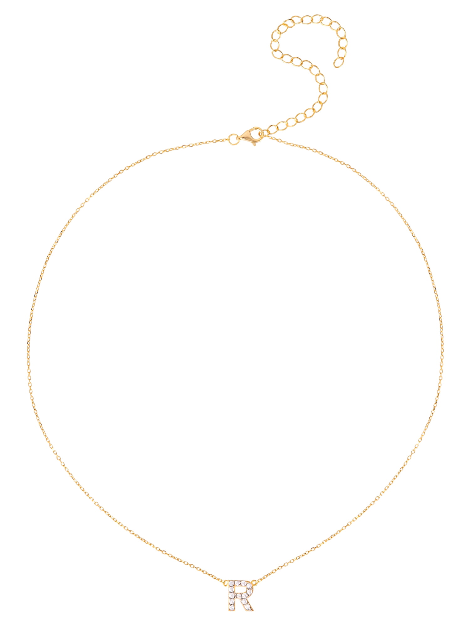 Brilliance Fine Women's Sterling Silver & 14kt Gold Plated Initial R Pendant and Earring Set