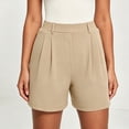 thumbnail image 4 of Favoffer Women Business Work Dress Shorts High Waist Front Pleated Bottoms Slim Tailored Casual Shorts with Pockets for Office Commuter, 4 of 9