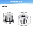 thumbnail image 3 of Paquete de 4 tapones de ajuste de tubo con cabeza hexagonal interna, 1/2 NPT, tapón de socket de acero inoxidable 304 con anillo de sellado, 3 of 6