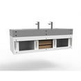 thumbnail image 4 of Nile 60" White Wood Floating Vanity with Gray Top and Black Trim, 4 of 8