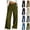 37# Army Green, variant on Wide Leg Jeans Women Petite High Waisted Elastic Jean Waist Strechy Drawstring Pull On Denim Pants With Pockets Dark Blue L