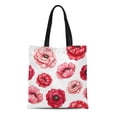 thumbnail image 1 of JSDART Sac Fourre-Tout en Toile Motif Floral Fleur d'Aquarelle Rouge Vif et Rose Sac d'Épicerie Réutilisable Durable, 1 of 1