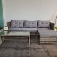 thumbnail image 4 of Sala para JARDÍN esquinera de mimbre para exteriores Ilios Innova Juego de 3 muebles Gris, 4 of 9
