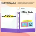 thumbnail image 4 of Comix 1-1/2 inch 3-ring  View Binders,0.5 inch, 100-sheet Capacity, Assorted color, 6 Pack, 4 of 6