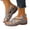 Silver, variant on Women's Strappy Wedge Sandals Open Toe Leather Non Slip Summer Dressy Shoes Adjustable Sling Back Walking Sandal Gold Size 7