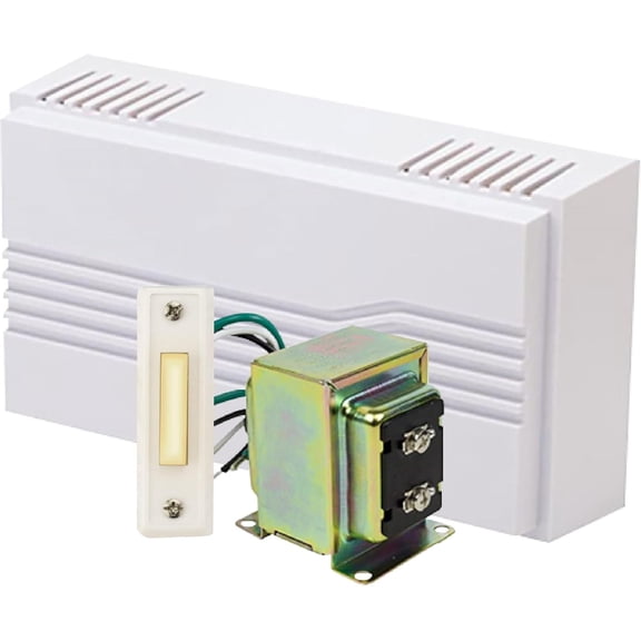 Hardwired Chime Kit with 16-Volt/30VA Transformer and Surface-Mount White Button