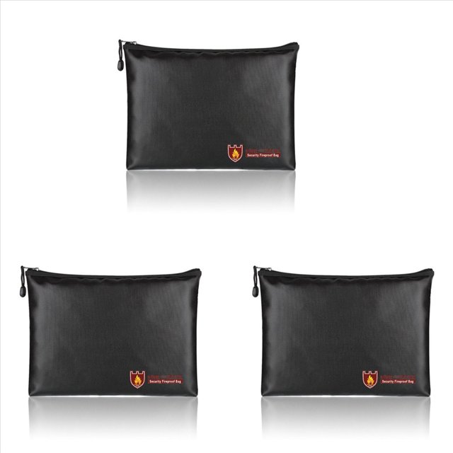 3X Bolsa para Documentos Una Prueba de Fuego, Bolsas para Documentos Una Prueba de Agua E IgníFugos, Bolsa para Dinero Una Prueba de Fuego para Porta Documentos A4