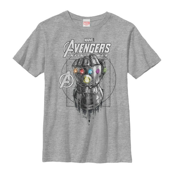 Boy's Marvel Avengers: Avengers: Infinity War Gauntlet Drip  Graphic Tee Athletic Heather Small