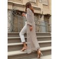thumbnail image 4 of Women's Solid-Color Openwork Long Cardigan (Resort Style), 4 of 6