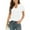 White, variant on WBQ Women's Summer V Neck T-shirt Puff Short Sleeve Tops Loose Fit Casual Tunic Tops for Women, S-2XL