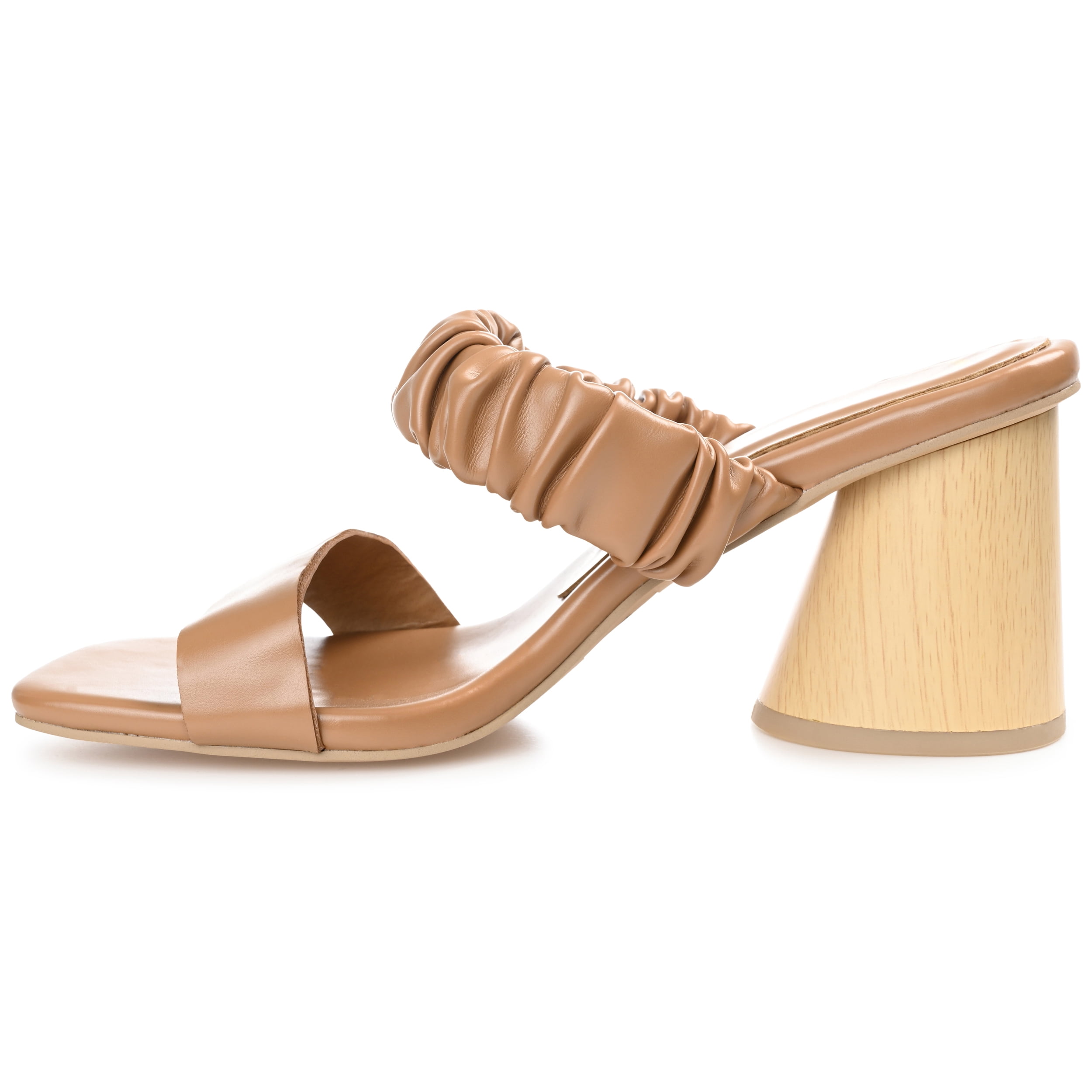 Journee Womens Fayth Open Square Toe Block Heel Sandals