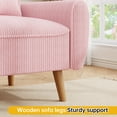 thumbnail image 2 of Sobaniilo 47" Small Modern Loveseat Sofa, Mid Century Linen Fabric 2-Seat Sofa Couch Tufted Love Seat with Back Cushions and Tapered Wood Legs for Living Room, Bedroom and Small Space (Pink), 2 of 7