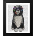 thumbnail image 2 of Fab Funky 12x14 Black Modern Framed Museum Art Print Titled - Tibetan Terrier Flower Glasses, 2 of 5