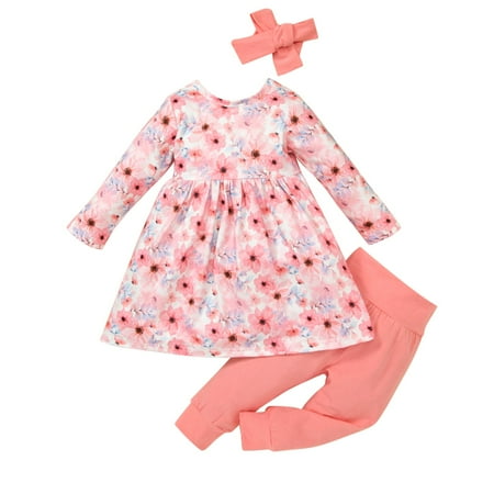 

Jdefeg Set 6 Toddler Girls Short Sleeve Flowers Prints Skirt Solid Color Pants Headbands Outfits Baby Take Home Outfit Girl Girls Clothes Sets Cotton Blend Pink 6M