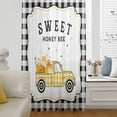 thumbnail image 6 of Yellow Truck Sheer Curtains 84 Inches Long, Spring Bees Honey Daisy Black Lattices Light Filering Curtains, Breathable Simi Curtain Privacy Drapes for Living Room Bedroom Lightweight Window Treatment, 6 of 9