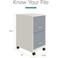 thumbnail image 4 of Space Solutions 18" 2 Drawer Mobile Metal Vertical File Cabinet -White/Platinum, 4 of 10