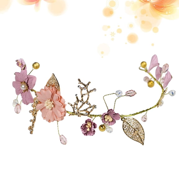SEWCHICS Bride Crown Purple Wreath Headbands Elegant Style for Women 1Set