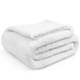 thumbnail image 2 of PAVILIA Sherpa Throw Blanket For Couch Sofa, White Fluffy Warm Plush Blanket for Twin Bed, Cozy Super Soft Lightweight Throw, Fuzzy Decorative Blanket, All Season Home, 60x80, 2 of 9