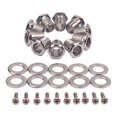 thumbnail image 1 of Miangastore 1 Set 10pcs Hex Threaded Bushing and 10pcs Ferrules and 10pcs Mounting Screw for Ukulele Guitar Tuning Peg Tuner Machine Head GC903 (Silver), 1 of 8