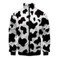 thumbnail image 4 of Abrigos de moda 2024, chaqueta con cremallera informal con estampado 3D de manchas de vaca en blanco y negro para hombres y niños, sudaderas deportivas, ropa de mujer, 4 of 4