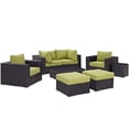 thumbnail image 3 of Modway Convene 8 Piece Outdoor Patio Sectional Set in Espresso Peridot, 3 of 11