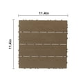 thumbnail image 2 of 12"x12" Interlocking Deck Tiles, 27Pcs Square Plastic Outdoor Flooring for Backyard Garden Deck Poolside, All-Weather & Waterproof Patio Flooring, Straight-Dark Brown, 2 of 5