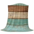 thumbnail image 6 of Farmhouse Teal Blue Brown Blanket Soft Cozy Warm Throw Blanket for Couch, Plush Fuzzy Flannel Fleece Blankets for Sofa, Vintage Wooden Striped Bed Blankets Lightweight Gifts for Women, 50"x60", 6 of 9