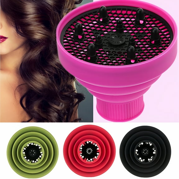 HIBIBUD Universal Collapsible Hair Dryer Diffuser Attachment - Salon Grade Tool, Lightweight Foldable Portable Travel Folding Design