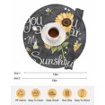 thumbnail image 6 of 15 Inch Round Placemats Set of 6, You Are My Sunshine Non Slip Heat Insulation PP Table Mats, Yellow Sunflowers Cute Bees Heart Dark Gray Washable Place Mats for Kitchen Dining Party Table Decor, 6 of 7