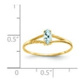thumbnail image 5 of 10K Yellow Gold Ring Band Birthstone (03) March Aquamarine Marquise Blue, Size 7, 5 of 5