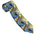thumbnail image 3 of XMXY Gold Fractal Vortex Mens Necktie Ties , Abstract Spiral Formal Bussiness Wedding Party Printed Tie, 3 of 9