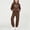 Brown, variant on BRGZLK Trendy Girls Outfits Bow Print Round Neck Long Sleeve Hooded Sweatshirt Regular Shoulder Sweatshirt with Pocket Sweatshirt and Sweatpants Two Pieces Set Black 7-8 Years