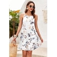 thumbnail image 2 of Jdffashion Robe d'Été pour Femmes Col Licou Sans Manches Mini Robe Décontractée Florale de Plage avec Poches, 2 of 6
