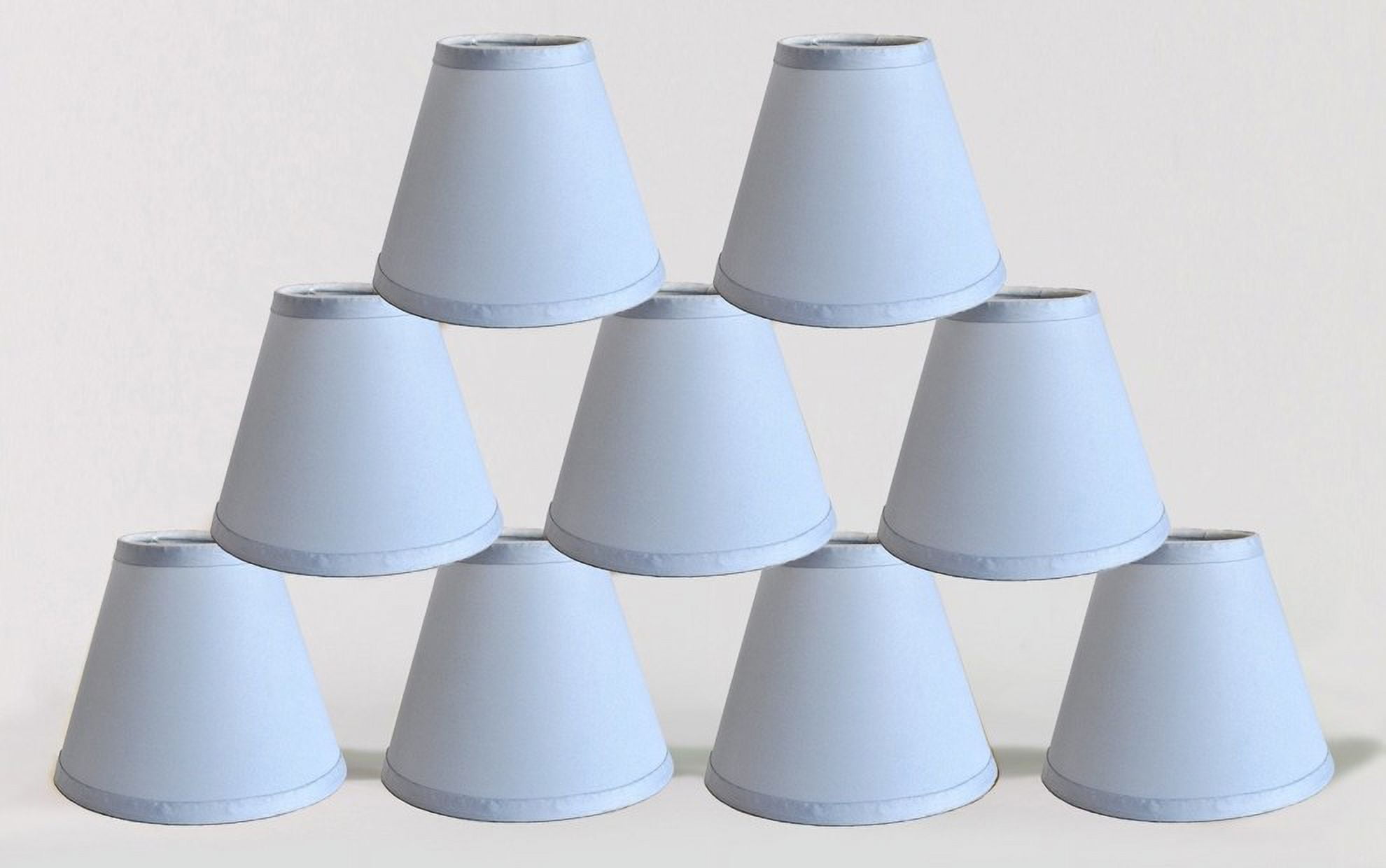 Urbanest Satin Chandelier Clip-on Shade, 3″ Top × 6″ Bottom × 5″ Slant Height – Replacement Lamp Shades for Chandelier, Pendant Light, Wall Sconce & Small Table Lamp, 9-Piece, Baby Blue
